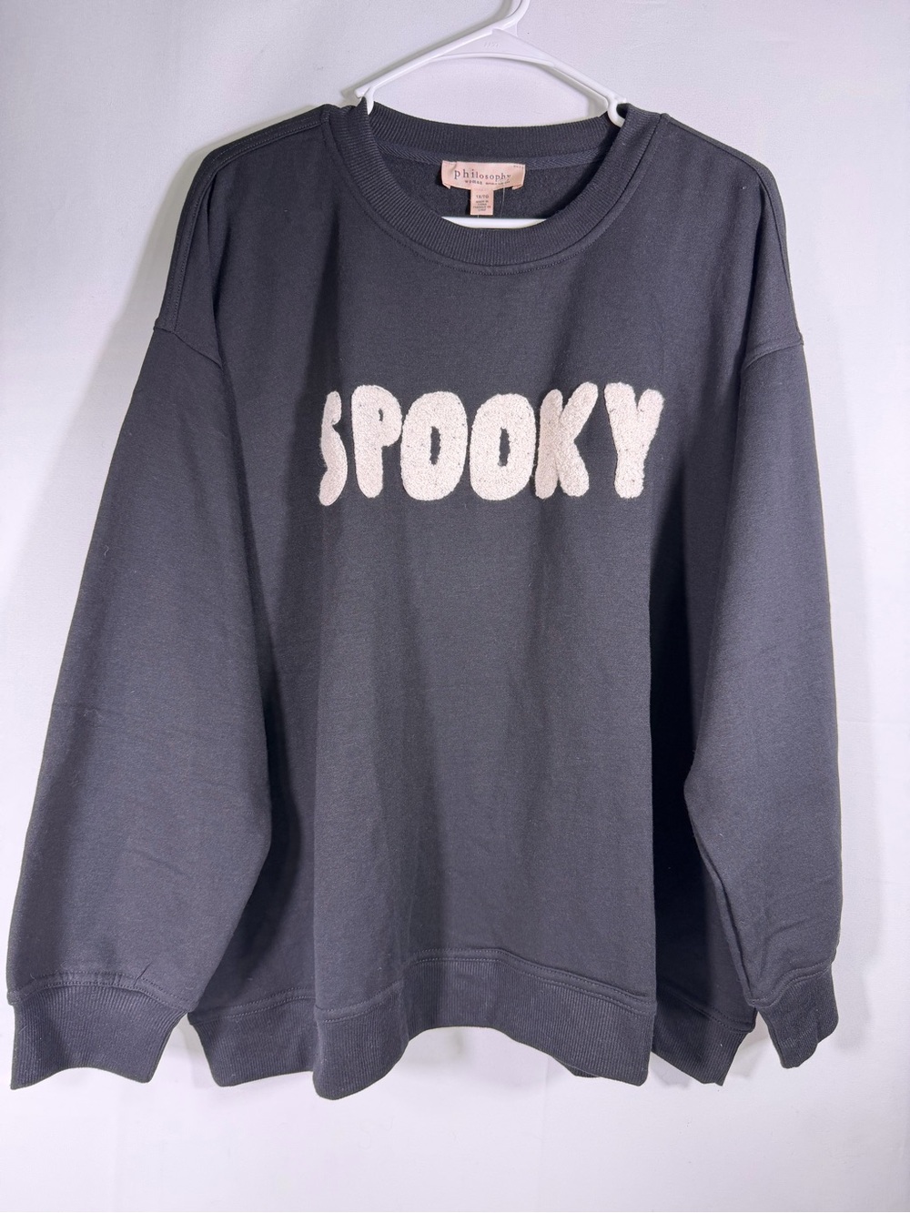 NWT Philosophy Spooky Halloween Chenille Graphic Sweatshirt 1X